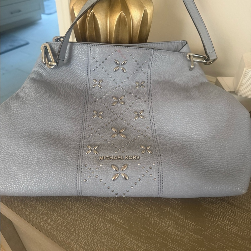 Michael Kors Gray Embellished Shoulder Bag
